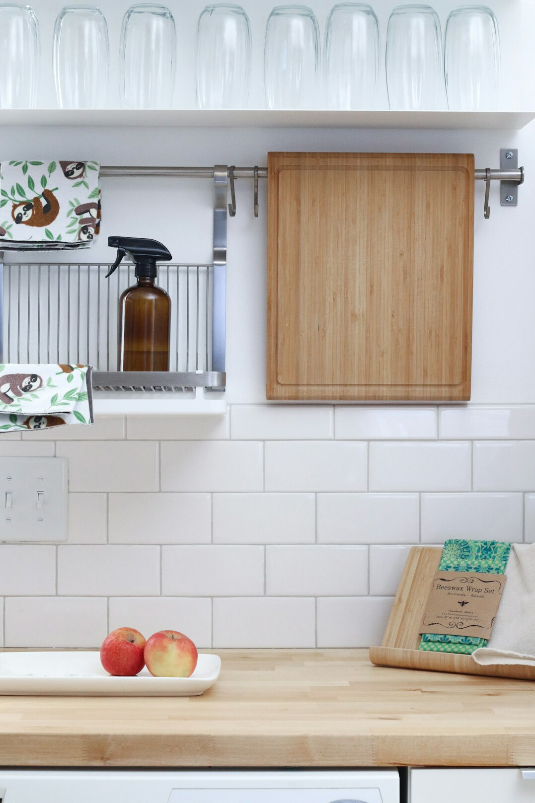 organized kitchen shelves